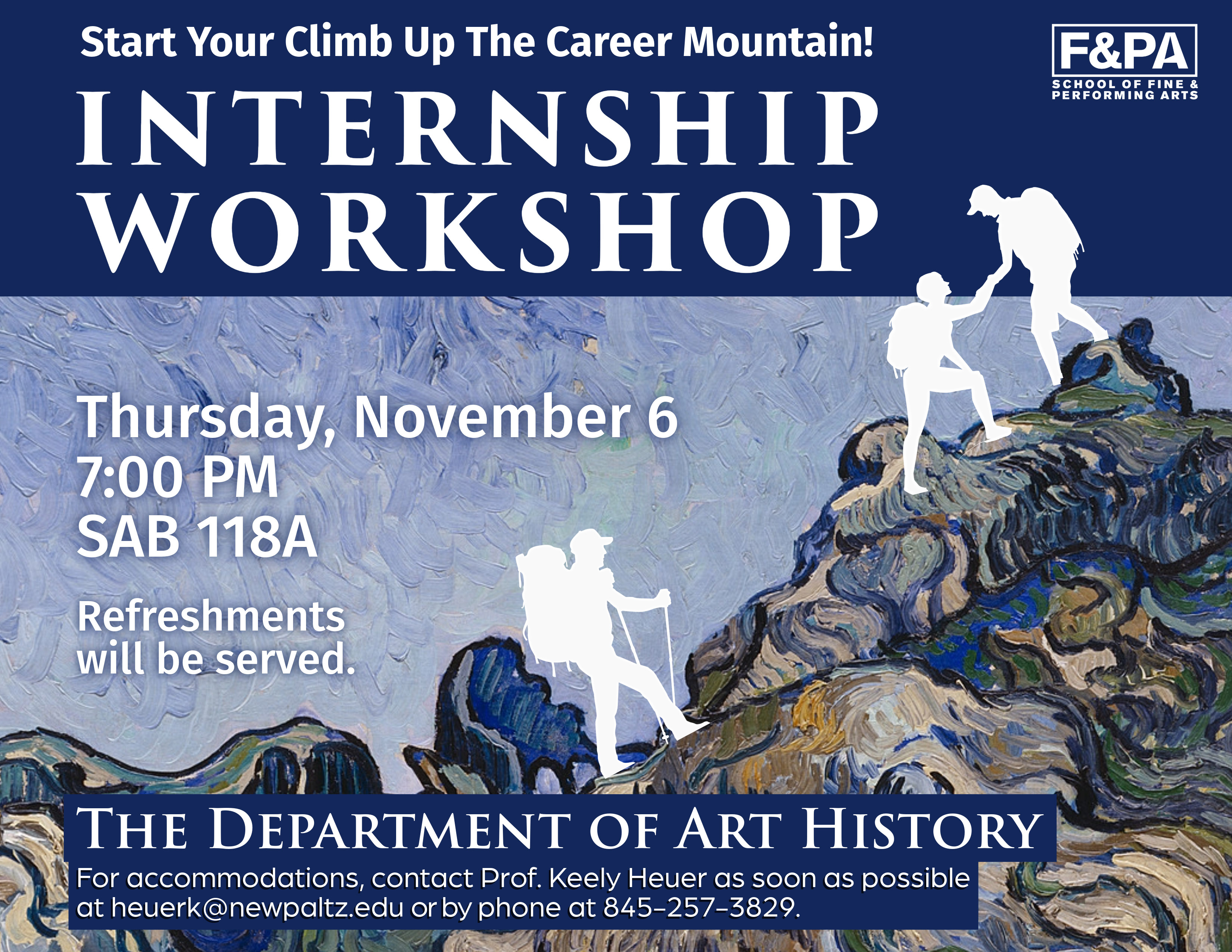 Mountaineers Climbing a Mountain in a Vincent Van Gogh Painting